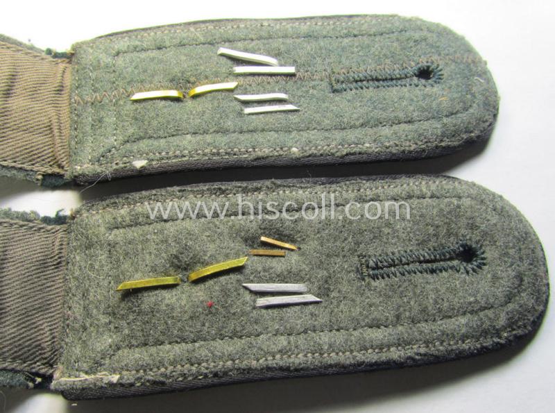 Superb - and fully matching! - pair of early- (ie. pre-war-) period WH (Heeres), 'M36'- (ie. 'M40-) pattern rounded-style, 'cyphered' NCO-type shoulderstraps as was intended for a: 'Feldwebel u. Mitglied des Pionier-Bataillons 60'