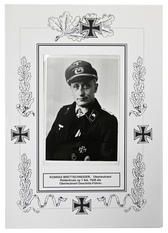 Signature of Wehrmacht Heer KC Recipient 'Konrad Brettschneider'