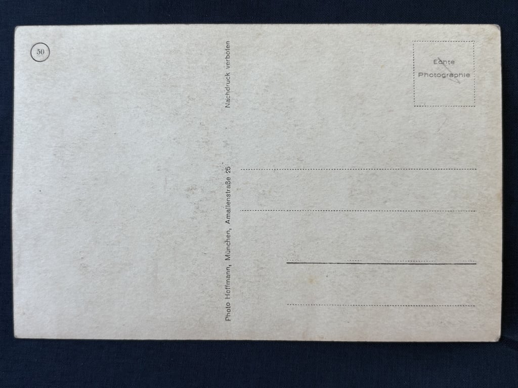 Extremely Rare Early 1920s Authentic Adolf Hitler Hand Signed Ink Signature on a Hoffmann Postcard.