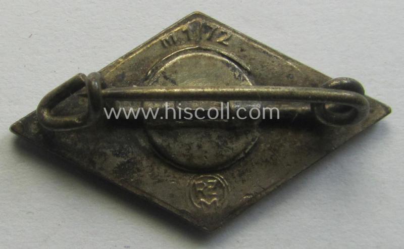 HJ (ie. 'Hitlerjugend') enamelled 'Raute': 'RzM - M1/72'