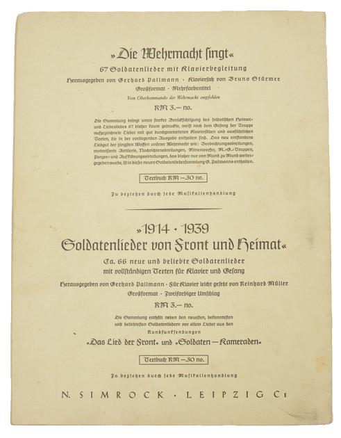 German WH Songbook '16 Neue Soldatenlieder'