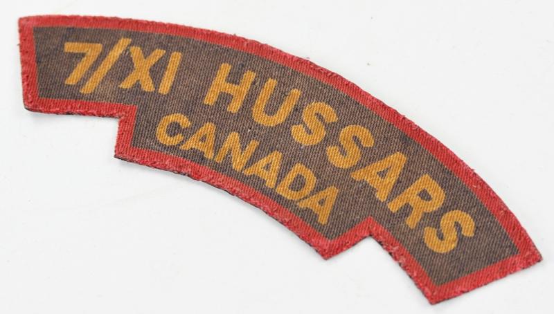 Canadian WW2 7/XI Hussars Shoulder Flash