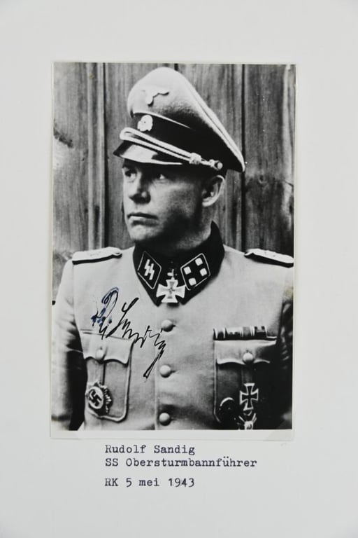 Signature of Waffen-SS Knight's Cross Recipient 'Rudolf Sandig'