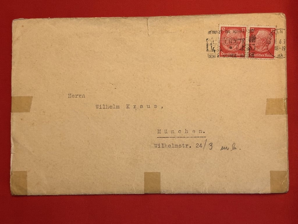 GERMAN WWII VERY RARE ADOLF HITLER AND ALBERT BORMANN HAND SIGNED AUTOGRAPH LETTERS SIGNED COLLECTION, REGARDING ART WORK.   ADDITONAL PHOTOS