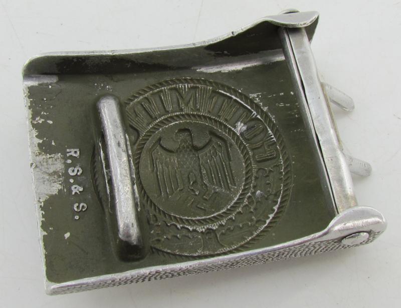Wehrmacht (Heer) EM-NCO's Aluminum Belt Buckle ( RS&S )
