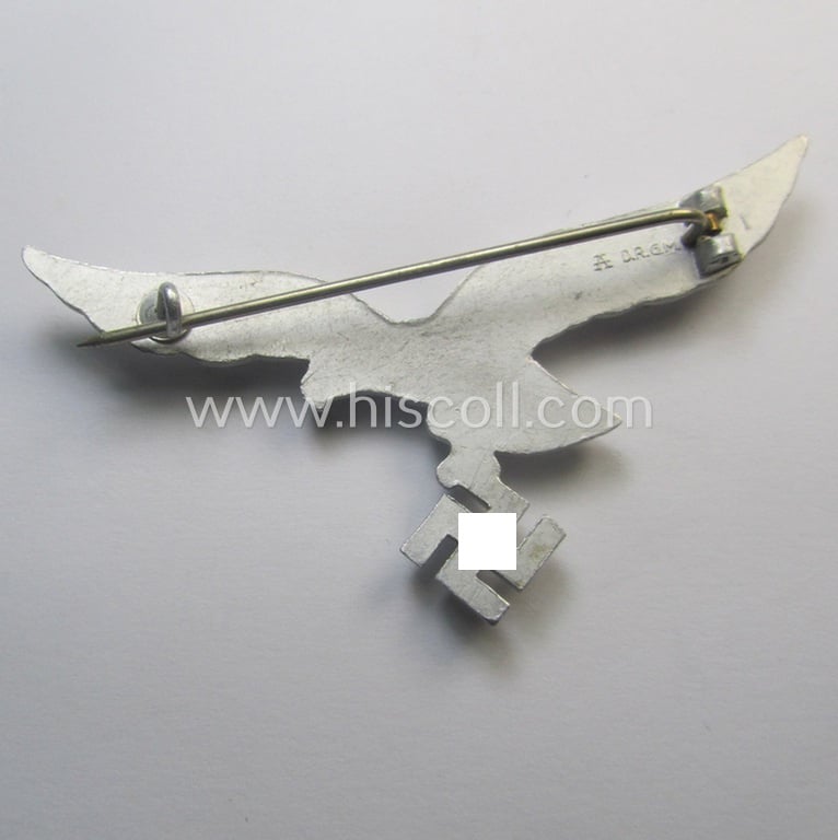 WH (LW) aluminium-based: 'Brustadler für Sommerrock' (being a neatly maker- ie. 'A'- or: 'Assmann'-marked specimen)