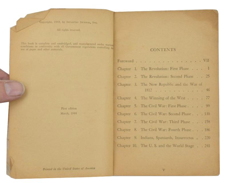 US WW2 Soldier Book 'History of the Army and Navy'