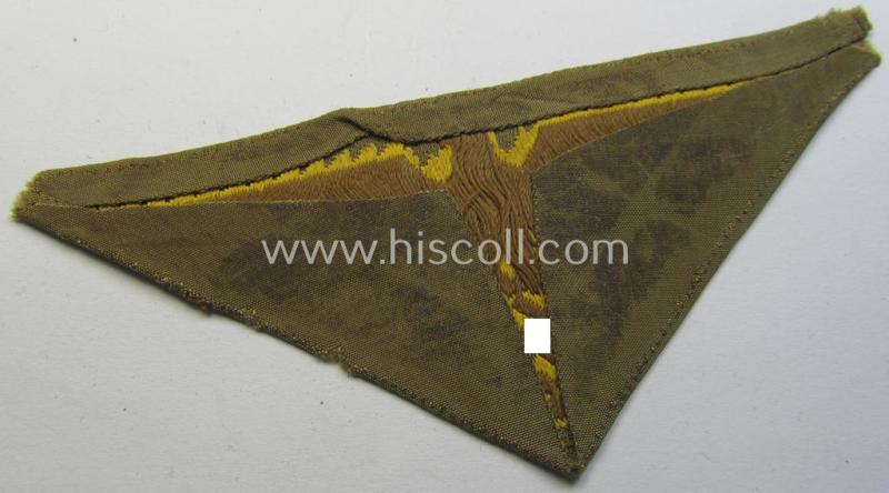 Attractive, WH (Kriegsmarine) 'tropical-issue' (ie. DAK or: 'Deutsches Afrika Korps'-related-) breasteagle as executed in neat so-called: 'BeVo'-weave style that comes in a clearly used- (ie. trimmed- and/or pre-confectioned-), condition