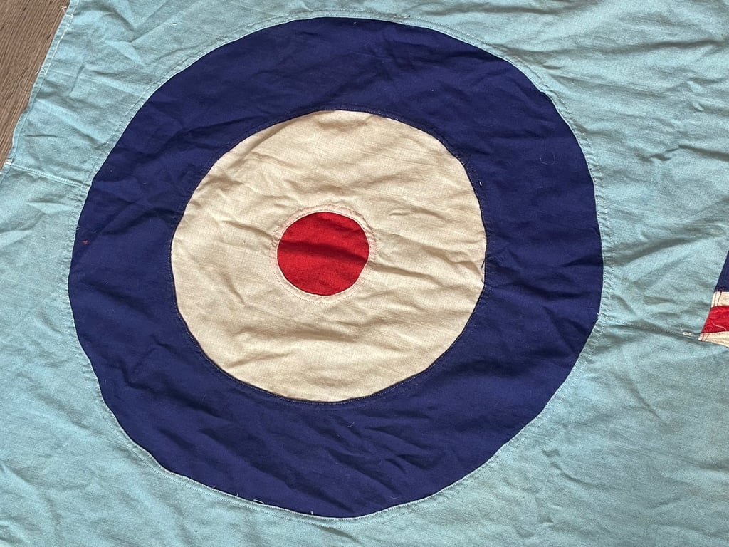 AUTHENTIC PANEL STICHED BRITISH WARTIME WW2 RAF STATION FLAG. ADDITIONAL PHOTOS
