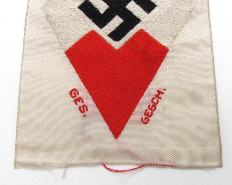 Hitlerjugend ( Hitler Youth ) diamond ‘BeVo’ Sleeve insignia with RZM Label