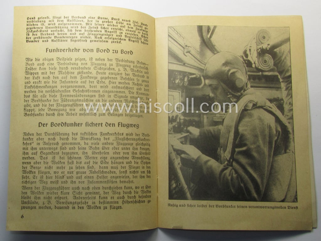 Interesting, N.S.F.K.- (or: 'National Soc. Flieger Korps'-) related: 'Ärmelabzeichen für Bordfunker' (or: radio-operator sleeve-patch) that comes with its accompanying N.S.F.K.-brochure as stored for decades