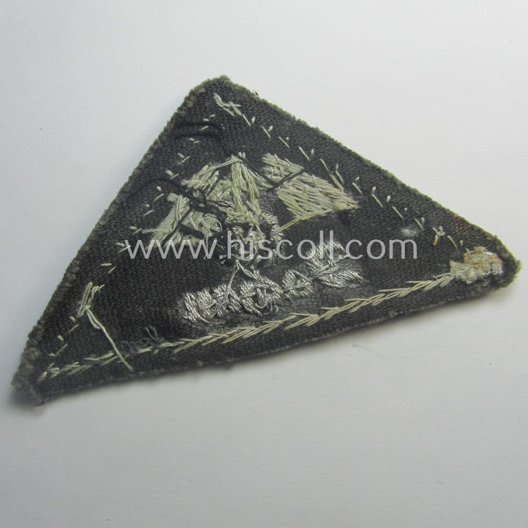 Superb, German Red Cross (ie. 'Deutsches Rotes Kreuz' or 'DRK') greyish-coloured- and/or triangular-shaped and neatly hand-embroidered (ie. typically officers'-pattern!) arm-eagle entitled: 'Dachau'