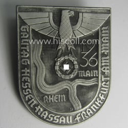 N.S.D.A.P.-related day-badge (ie. 'tinnie' or: 'Veranstaltungsabzeichen'): 'Gautag Hessen...