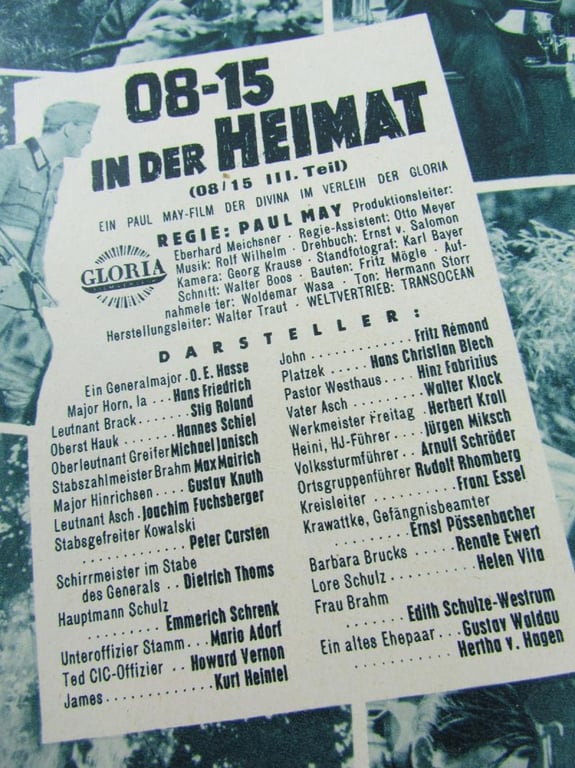 Original Movie Flyer From German Movie 08/15 - In der Heimat 1955