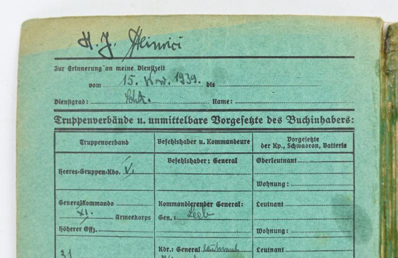 German WH Handbook "Reibert" Named to Knight's Cross Recipient 'Hans-Joachim Heinrici'