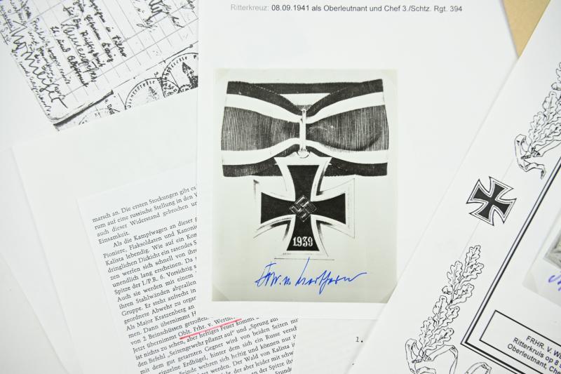 Signature of Wehrmacht Heer KC  Recipient 'Thilo Freiherr von Werthern '