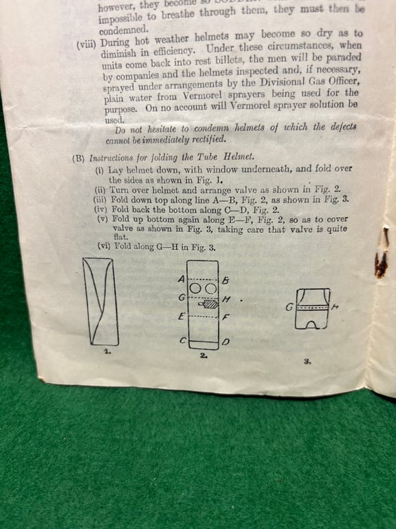 1918 dated pamphlet Defensive Measures Against Gas