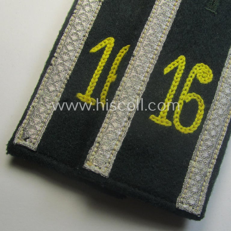 Pair of WH (Heeres), early- (ie. pre-) war-period, 'M36'-pattern (pointed-styled- and 'cyphered') so-called: NCO-type shoulderstraps as was intended for an: 'Unteroffizier des Feld-Nachrichten-Kommandantur 16'