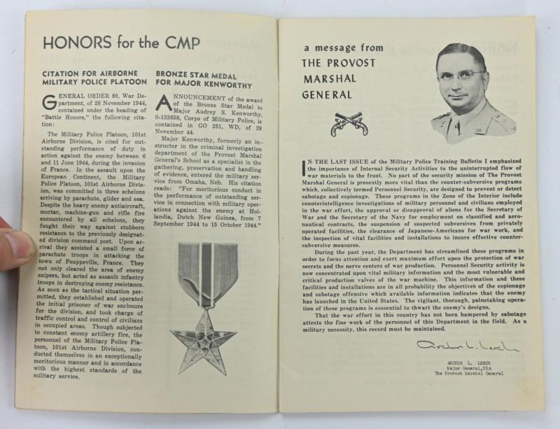 US WW2 Military Police Training Bulletin