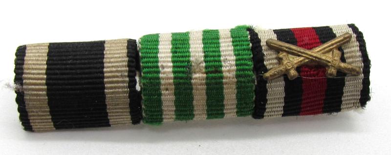German WWI 3-Piece Ribbon Bar ( Bandspange )