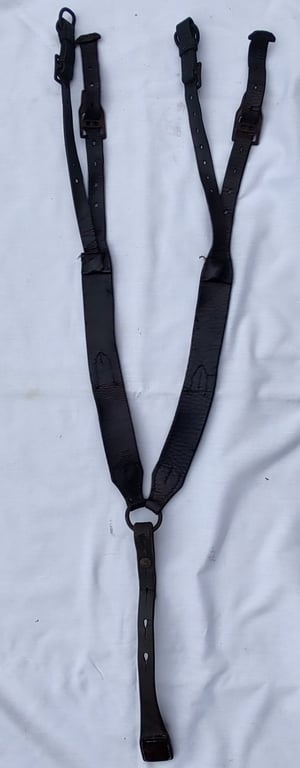 Wehrmacht leather Y-straps ‘Koppeltragegestell’ with RBNr.