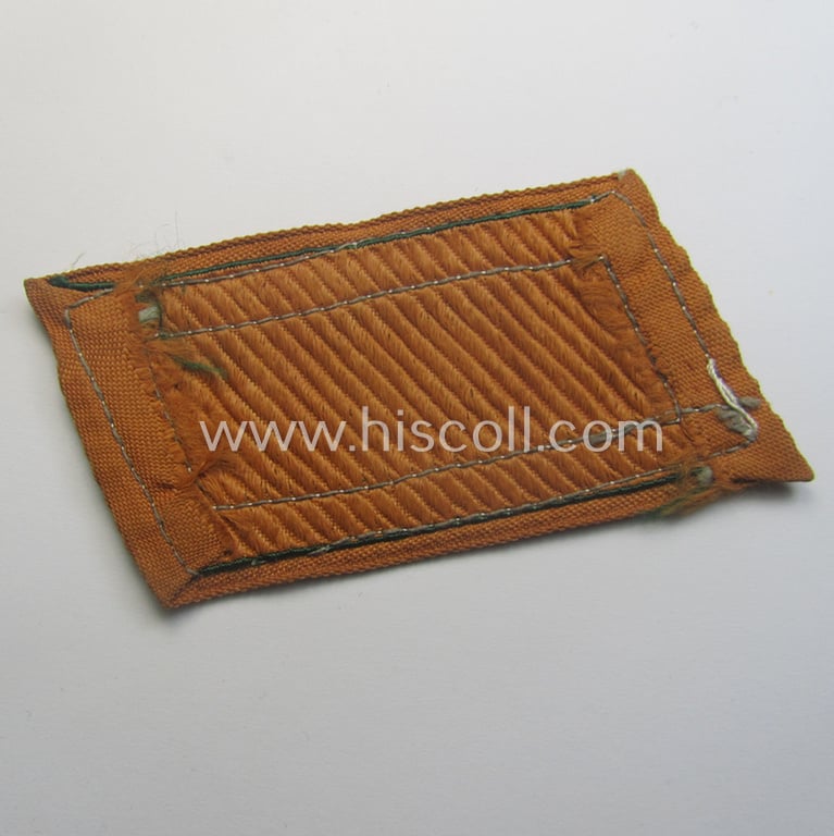 Regrettably single, (partly!) 'BeVo'-woven, NCO-pattern 'Ostvölker'-collar-tab as intended for a 'Nord-Kaukasischer' volunteer within the 'Deutsche Wehrmacht' (ie. 'Zugführer' within the: 'Nord-Kaukasischer Legion')