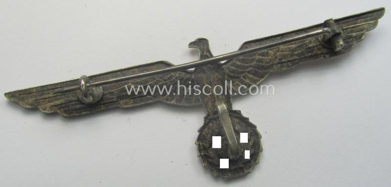 WH (Heeres- o. KM) 'frosted' silver-toned- (and/or: typical 'Buntmetall'-based) officers'-pattern breast-eagle (ie. 'Metall Offiziers-Brustadler für die Sommeruniform')