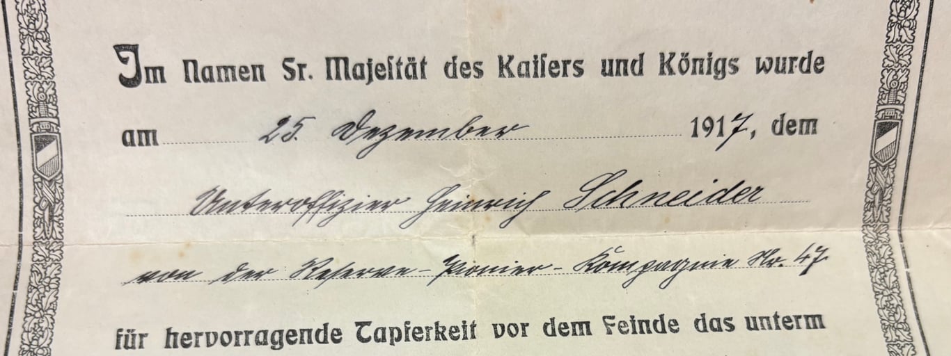 Original German Iron Cross 1st Class Award Document