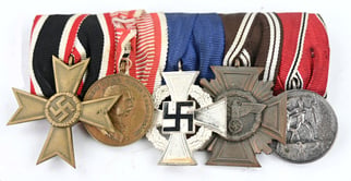 German NSDAP 5-Pieced Medalbar