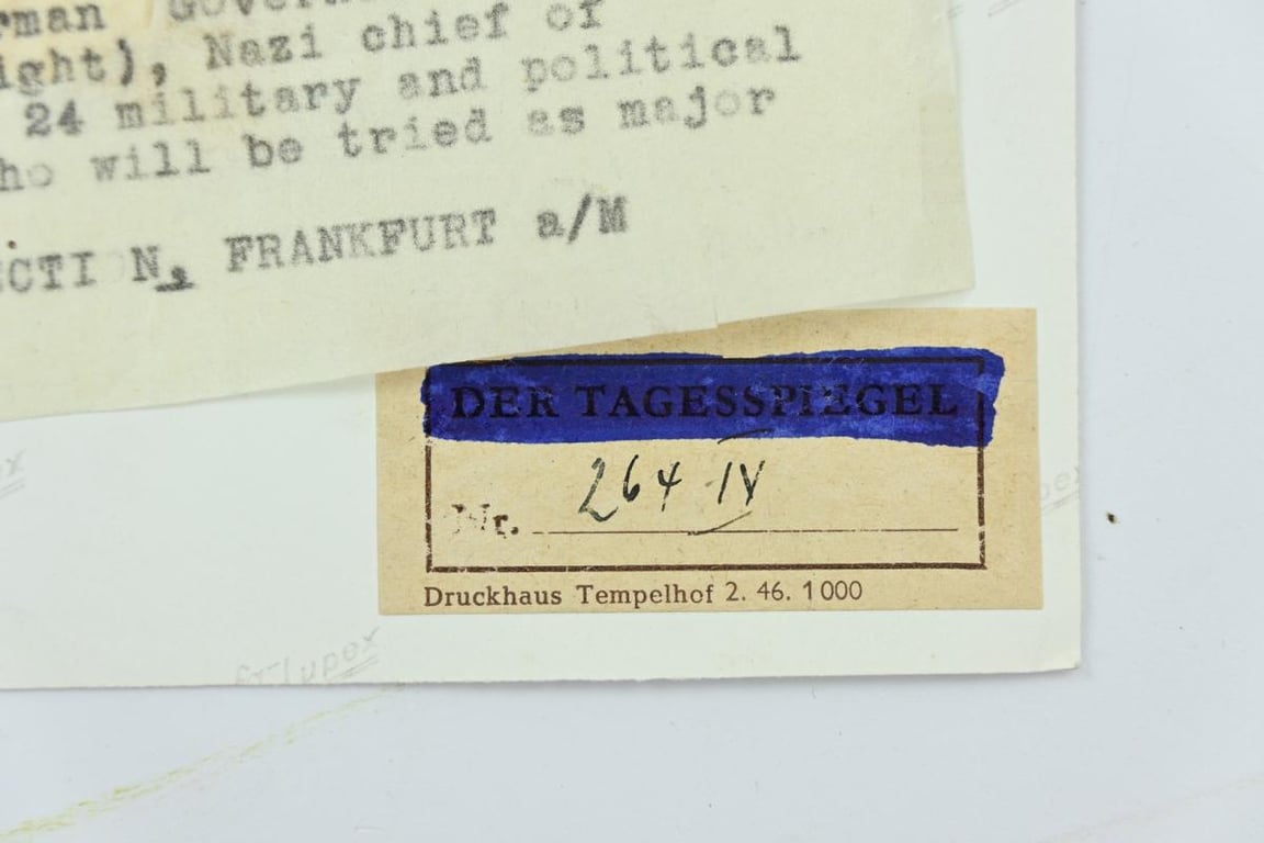 Allied Press 'Mug-Shot' Picture of Nuremberg Trail Members