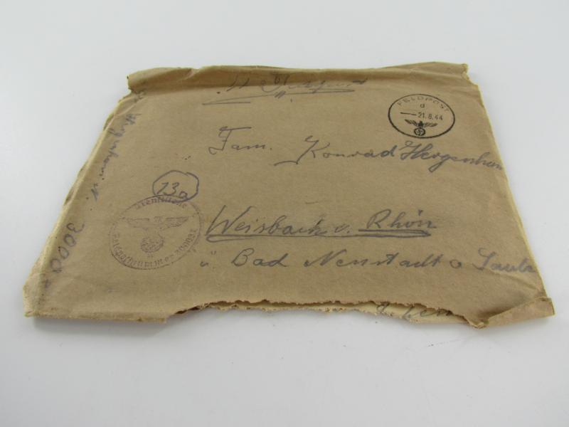 SS Field Post from Soldier to Family...dated 1944