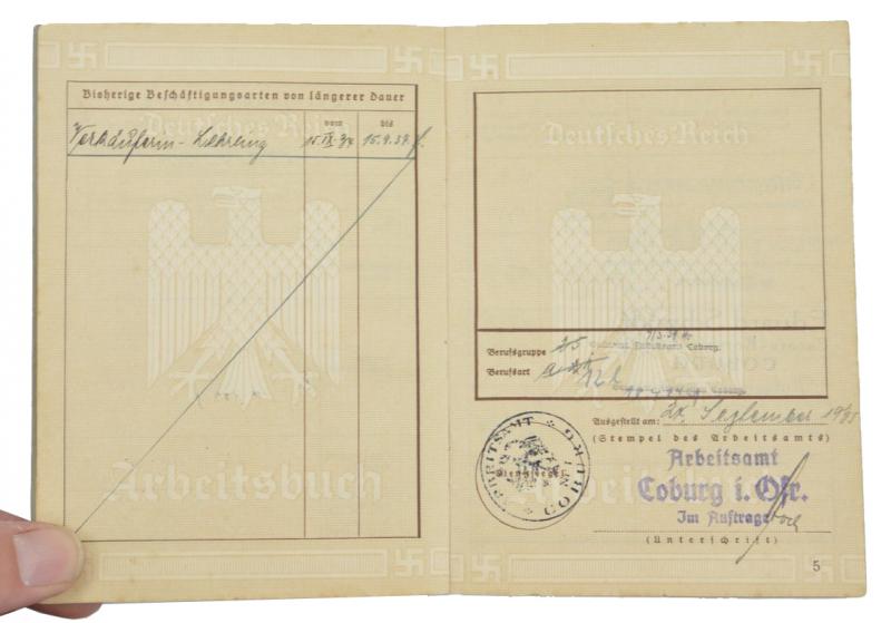 German Third Reich Workers Pass