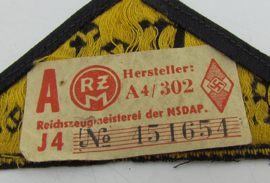 Hitler Youth Gebietsdreieck “West Ruhr-Niederrhein” with RZM Label