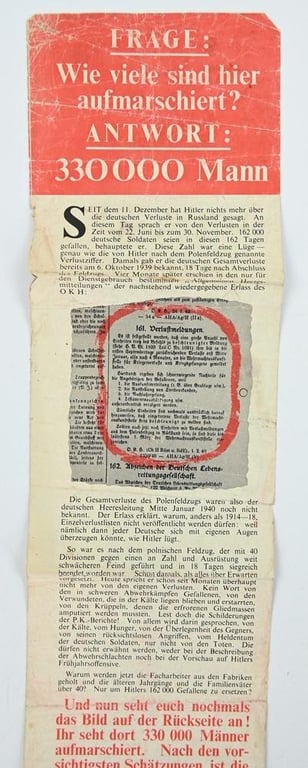 Allied WW2 Droppingsflyer 'Wie viele sind hier Aufmarschiert?'