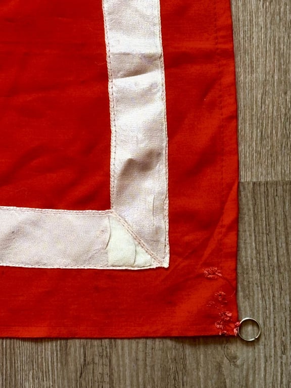WWII THIRD REICH PODIUM FLAG DRAP WITH ORIGINAL RINGS AND TASSLES