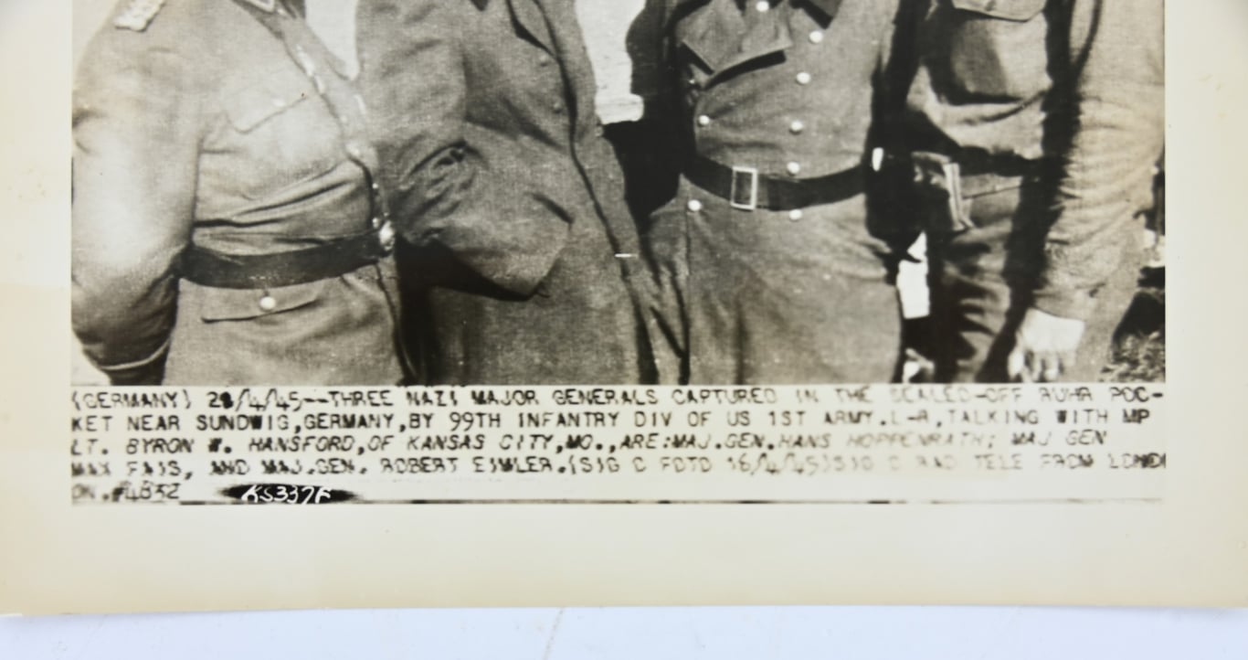 US WW2 Press Photo 'POW Generals'