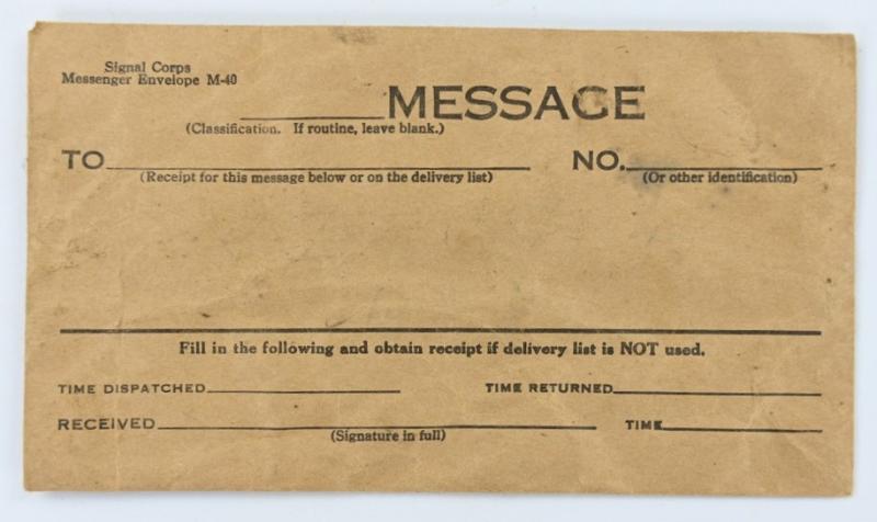 US WW2 Message Book M-210 with Envelop