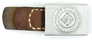 German Polizei Beltbuckle with Leather Tab