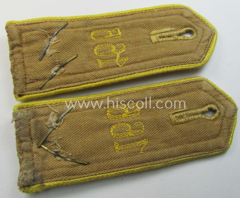 Pair of early-pattern: 'HJ'- (ie. 'Hitlerjugend'-) shoulderstraps as intended for usage by a: 'Scharführer' who was attached to the: 'Oberbann II - Bann 166' (Bann 166 = 'Bann Main u. Obertaunus')