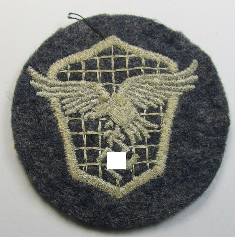 Neat - and clearly used- ie. worn! - example of a WH (Luftwaffe) machine-embroidered, trade- ie. special-career-patch (ie. 'Tätigkeitsabzeichen') as was intended for: 'LW-Kraftfahrpersonal'