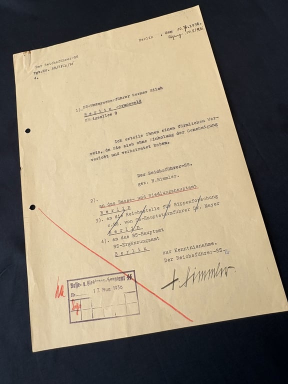 GERMAN SS – REICHSFUHRER HEINRICH HIMMLER HAND SIGNED SIGNATURE.