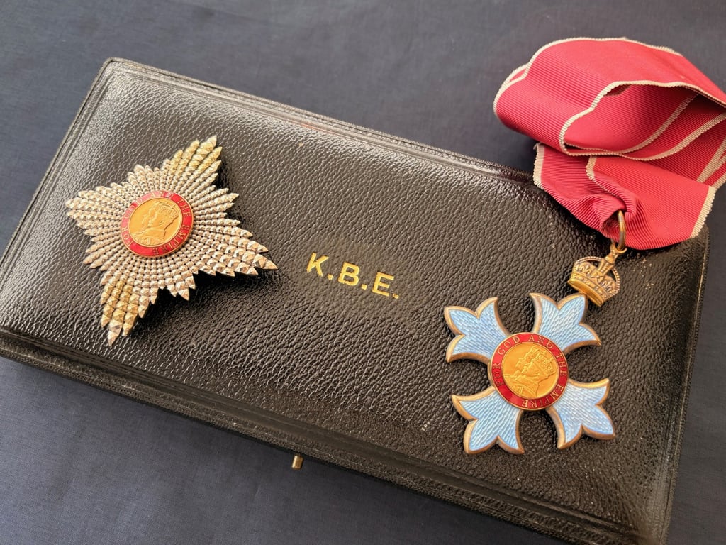 K.B.E NAMED CASED MEDAL SET KNIGHT COMMANDER OF THE ORDER OF THE BRITISH EMPIRE.