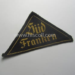 Early-pattern 'HJ' ('Hitlerjugend') district-triangle (ie. 'Gebietsdreieck') entitled: 'Süd...