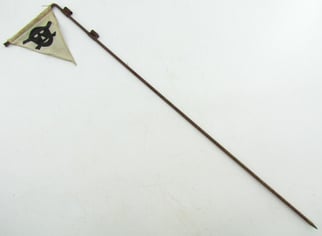 Extremely Rare White Variant Wehrmacht Mine Warning Flag