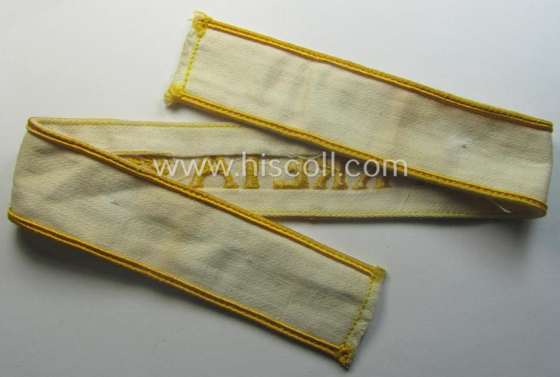 WH (Luftwaffe o. Heeres) cuff-title (ie. 'Ärmelstreifen') entitled: 'Kreta' that comes in a presumably issued- (albeit I deem never used- ie. 'virtually mint'-), condition