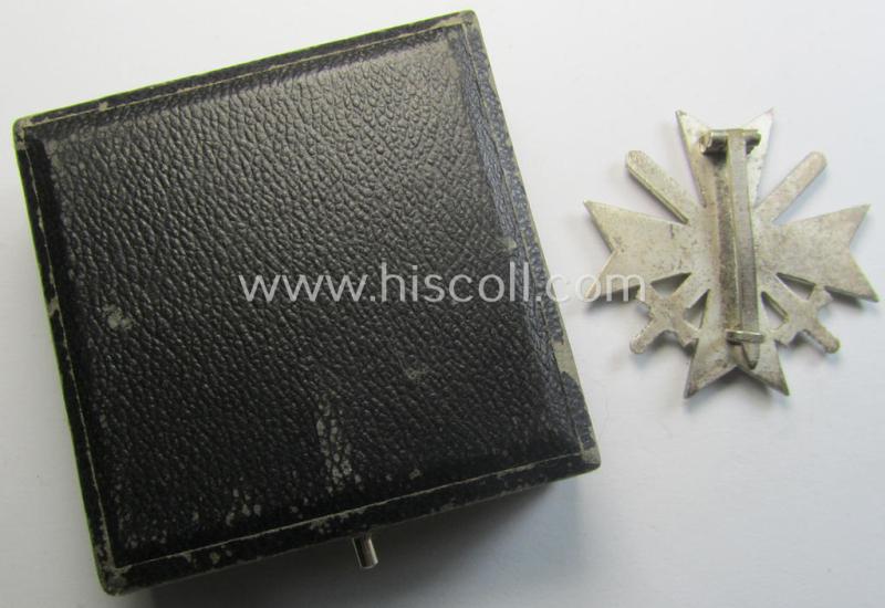 Attractive, 'Buntmetall'-based 'Kriegsverdienstkreuz 1. Klasse mit Schwertern' being a non-maker-marked specimen that came stored in its (scarcely seen!) period- and somewhat 'simplified'-etui as found