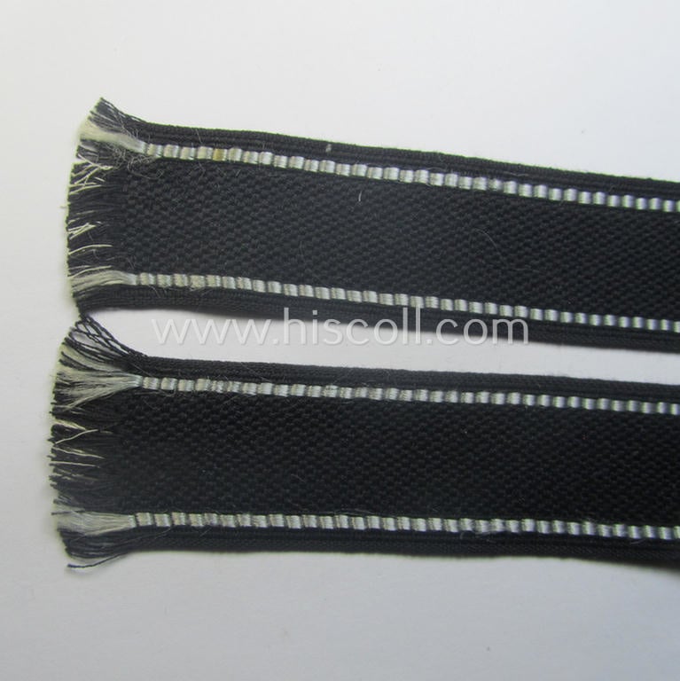 Superb - and truly rarely encountered! - example of a Waffen-SS, 'semi-BeVo'-pattern, EM- (ie. NCO-) type cuff-title (ie. 'Ärmelstreifen') as was intended for a member serving within the: 'SS-Feldgendarmerie'