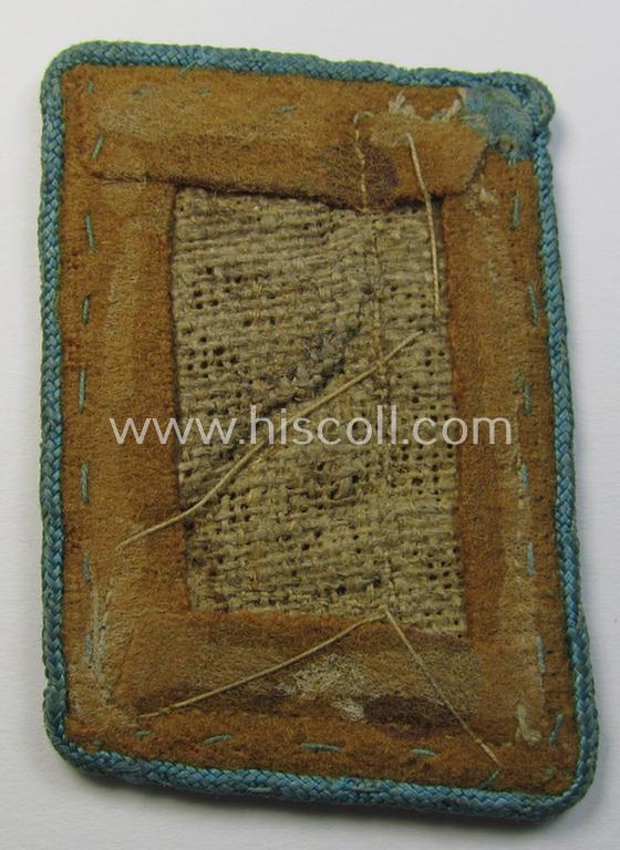 Attractive - albeit single! - N.S.D.A.P.-type collar-patch (ie. 'Kragenspiegel für pol. Leiter') being a piece as intended for usage by an: 'N.S.D.A.P.-Stellenleiter' at 'Orts'-level and that comes in a moderately used ie. worn, condition