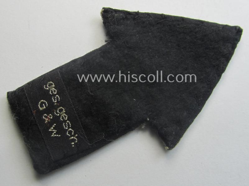 Minimally used - and truly rarely found! - so-called: TeNo (ie. 'Technische Nothilfe') students'-arm-badge (ie. 'Ärmelabzeichen für Lehrgangsteilnehmer an den Reichsführerschulen der TeNo')