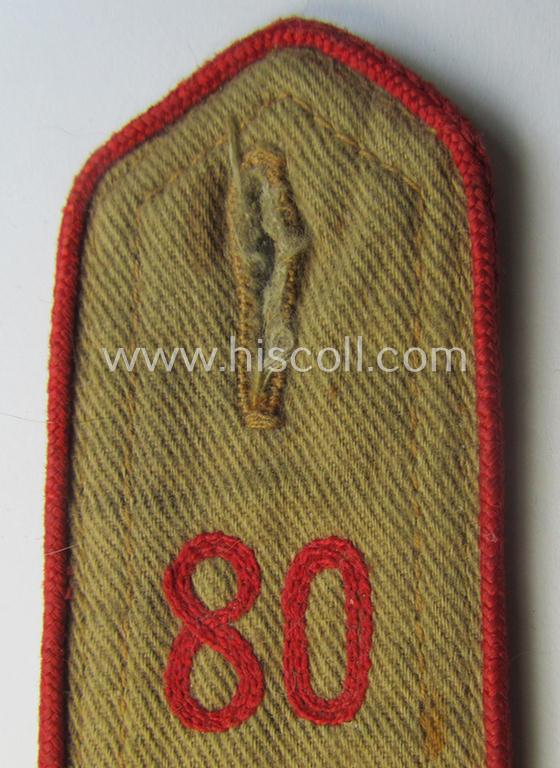 Early-pattern, 'HJ'- (ie. 'Hitlerjugend'-) shoulderstrap for usage by a: 'Hitlerjunge' who was attached to the: 'Oberbann I - Bann 80' (Bann 80 = 'Bann Wiesbaden' situated in the 'Gebiet West Hessen-Nassau')